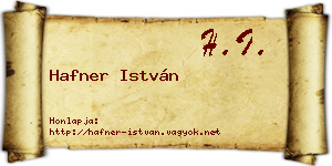 Hafner István névjegykártya
